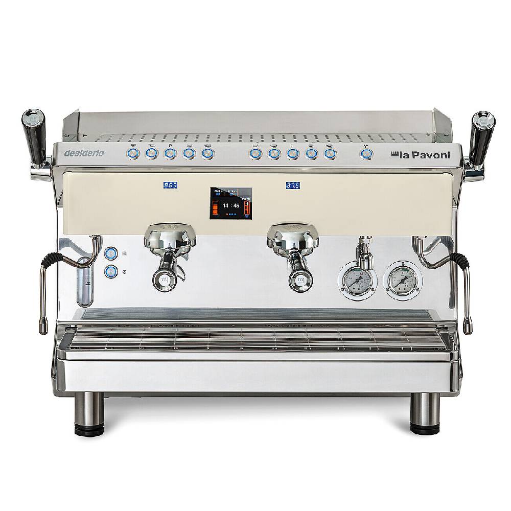 La Pavoni DESIDERIO VOLUMETRICA 2 GRUPPI BIANCA Presa