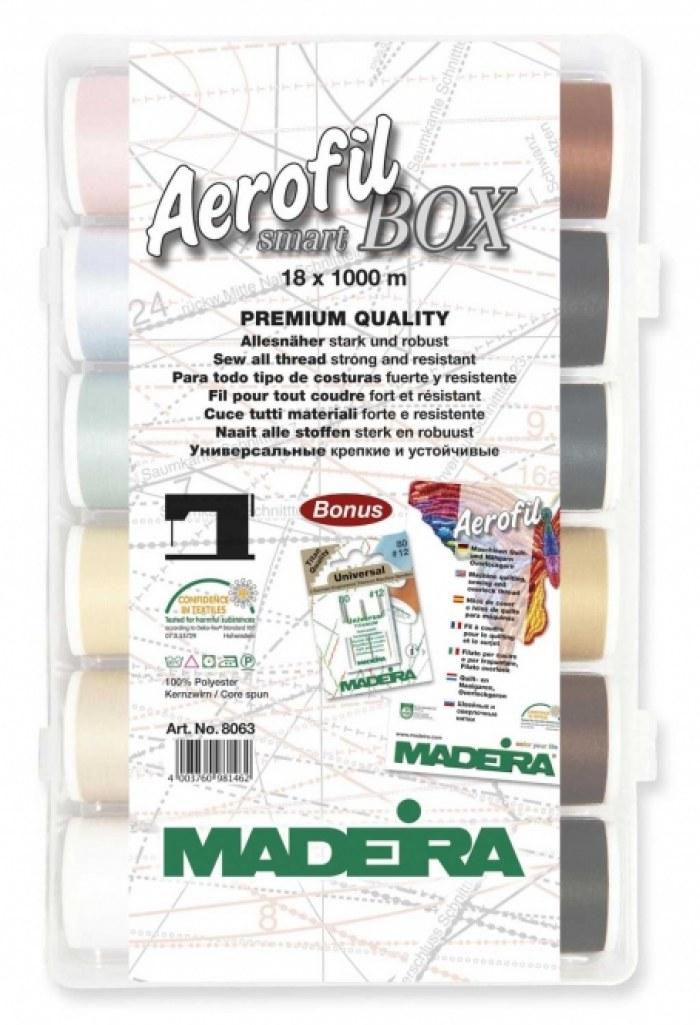 Shopty Smart Box con 18 filati da ricamo confezione aghi Aereofil Madeira Art. 8063