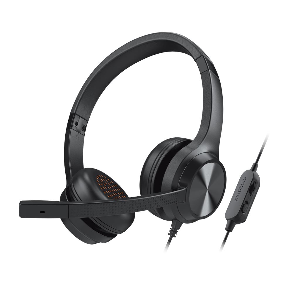 Creative Chat Cuffie on-ear stereo da 3 5mm con microfono a condensatore antirumore e telecomando a filo Saldi Di Fabbrica