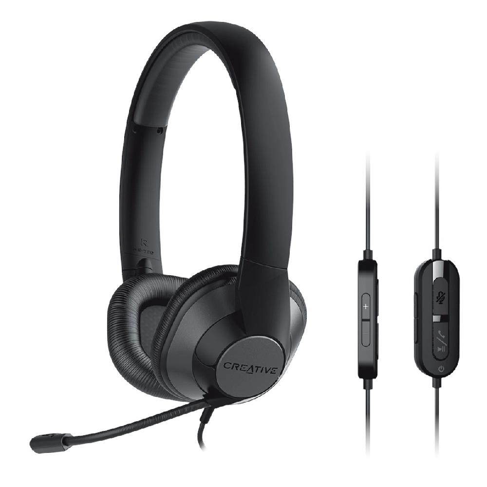 Creative HS-720 V2 Cuffie USB con microfono a condensatore con cancellazione del rumore e telecomando a cavo con pulsante di disattivazione del microfono per le videochiamate I Più Venduti