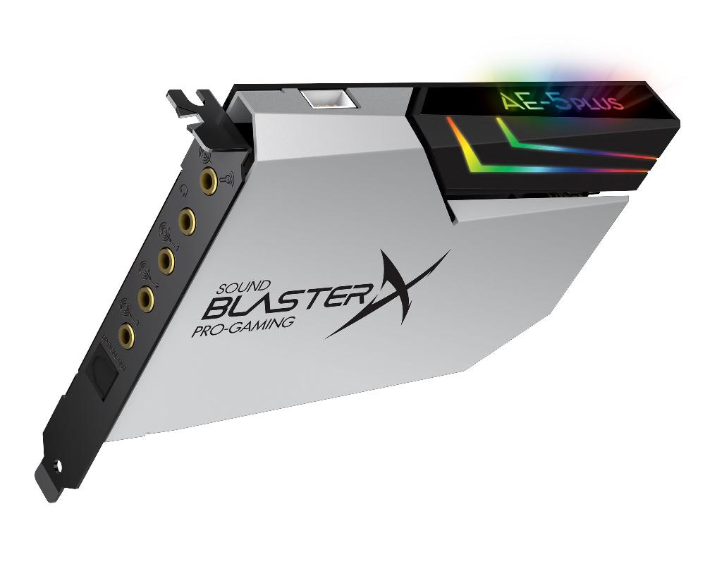 Creative Sound BlasterX AE-5 Plus Pure Edition Scheda audio e DAC da gaming PCI-e ad alta risoluzione con illuminazione RGB codifiche Dolby Digital Live e DTS Fino Al -60%