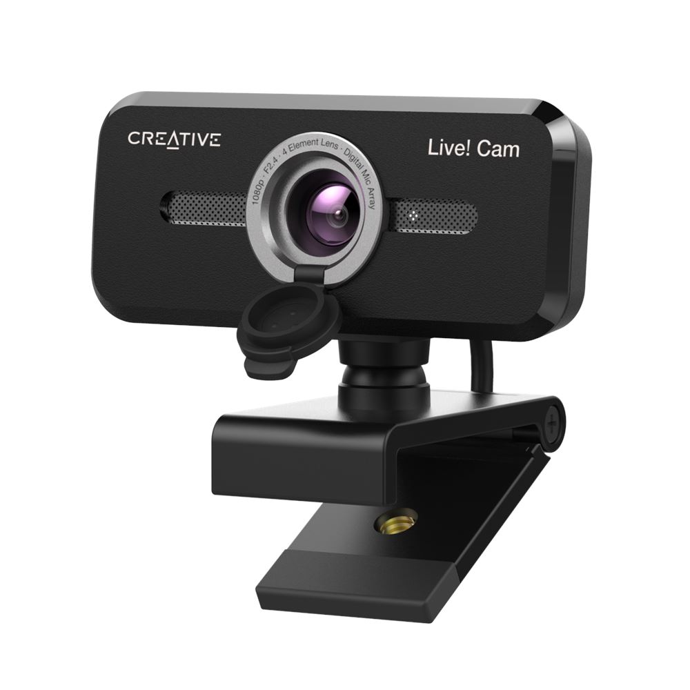 Creative Live Cam Sync 1080p V2 Webcam full HD con disattivazione automatica del microfono e cancellazione del rumore per le videochiamate Online