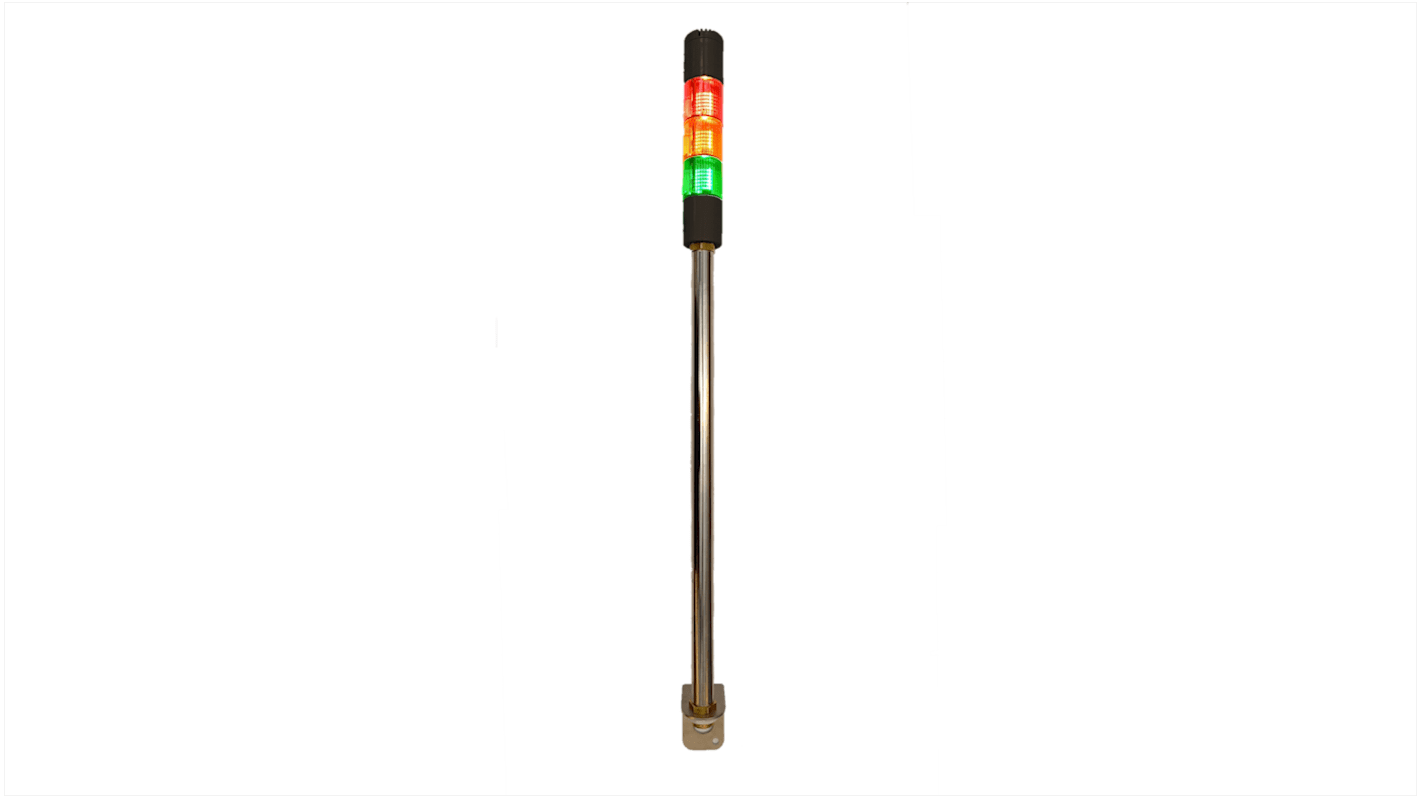 Rs-Online Torretta di segnalazione RS PRO 24 V ca/cc LED 3 elementi lenti Rosso/Verde/Ambra con Cicalino Negozi Online
