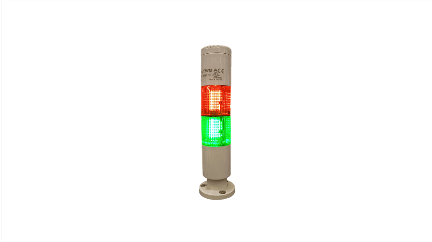 Rs-Online Torretta di segnalazione RS PRO 24 V ca/cc LED 2 elementi lenti Rosso/Verde con Cicalino Acquista Ora