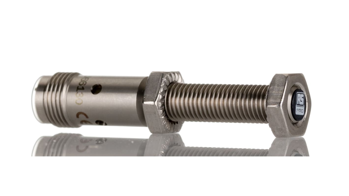Rs-Online Sensore di prossimità Cilindro filettato RS PRO M8 rilevamento 2 mm 10 → 30 V c.c Esporta salva