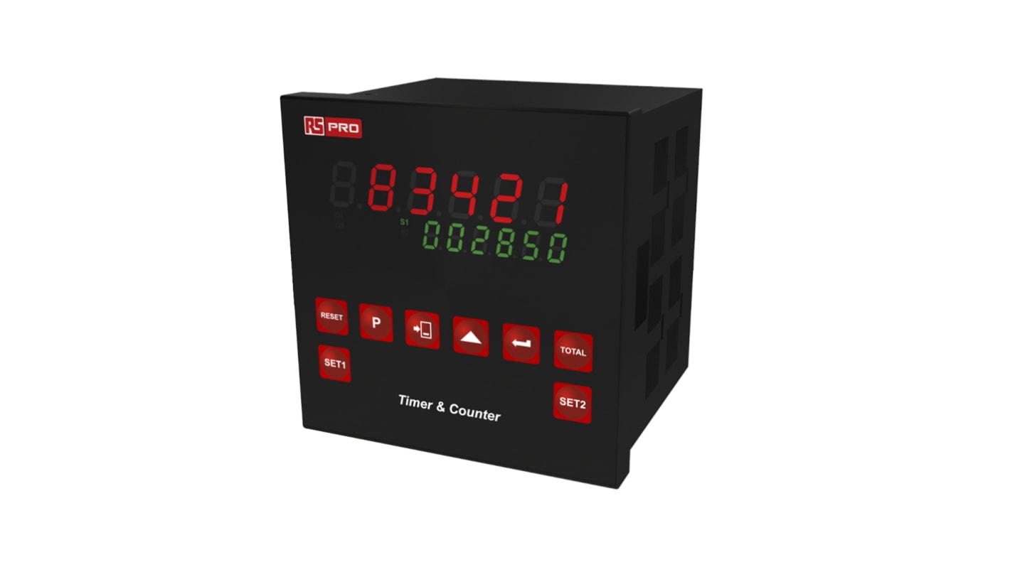 Rs-Online Contatore Meccanico RS PRO Secondi 6kHz display LED 6 cifre 24 V c.a. / c.c In Linea