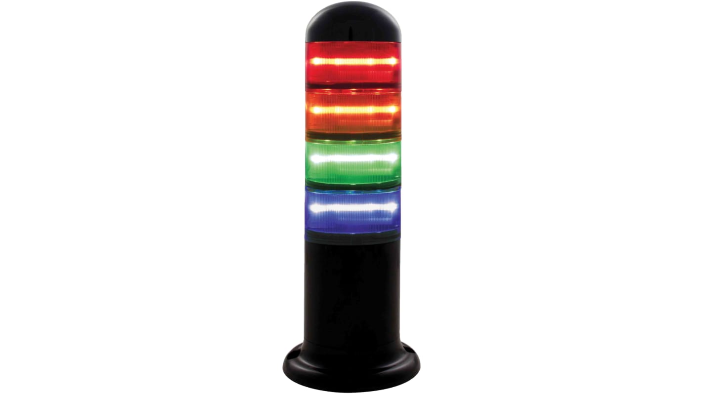 Rs-Online Torretta di segnalazione RS PRO 24 V LED 4 elementi lenti Rosso/Verde/Ambra/Blu Offerta Giorno del Papà