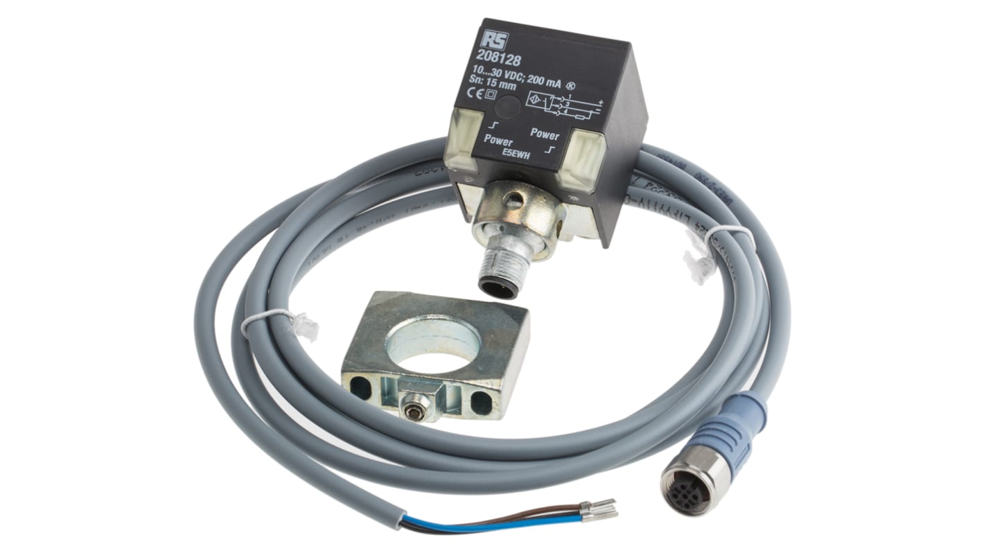 Rs-Online Sensore di prossimità a parallelepipedo RS PRO M12 rilevamento 15 mm 10 → 30 V c.c Officina