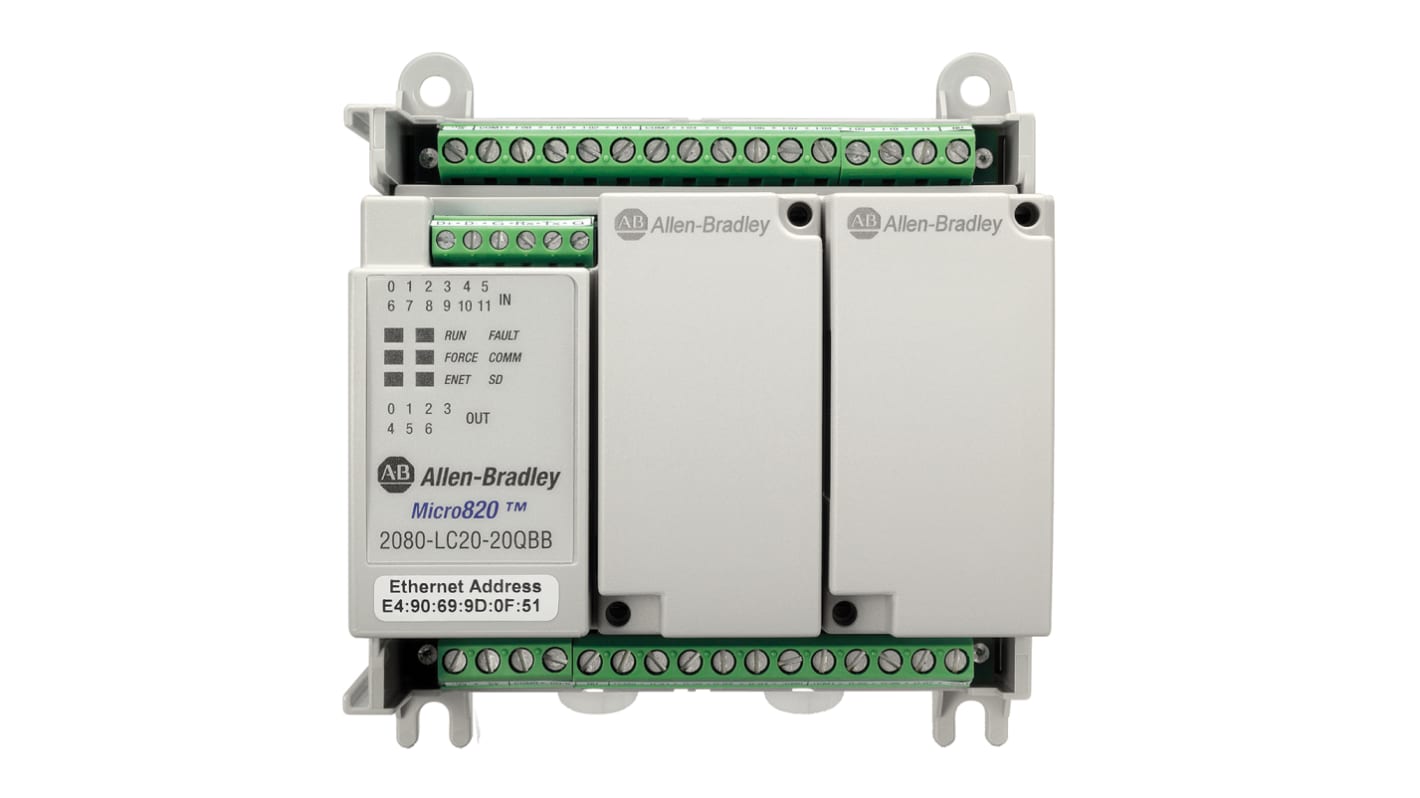 Rs-Online CPU PLC Allen Bradley Micro820 ingressi: 12 uscite: 8 20 I/O 24 V c.c Latest stili