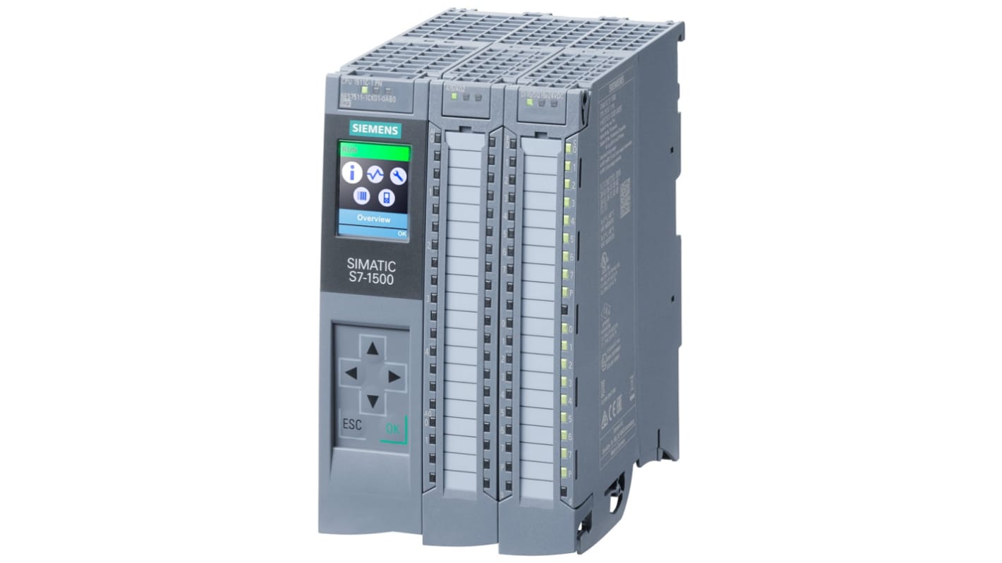 Rs-Online CPU PLC Siemens SIMATIC S7-1500 ingressi: 16 (digitale) 5 (analogico) uscite: 2 analogici 16 digitali Enormi sconti