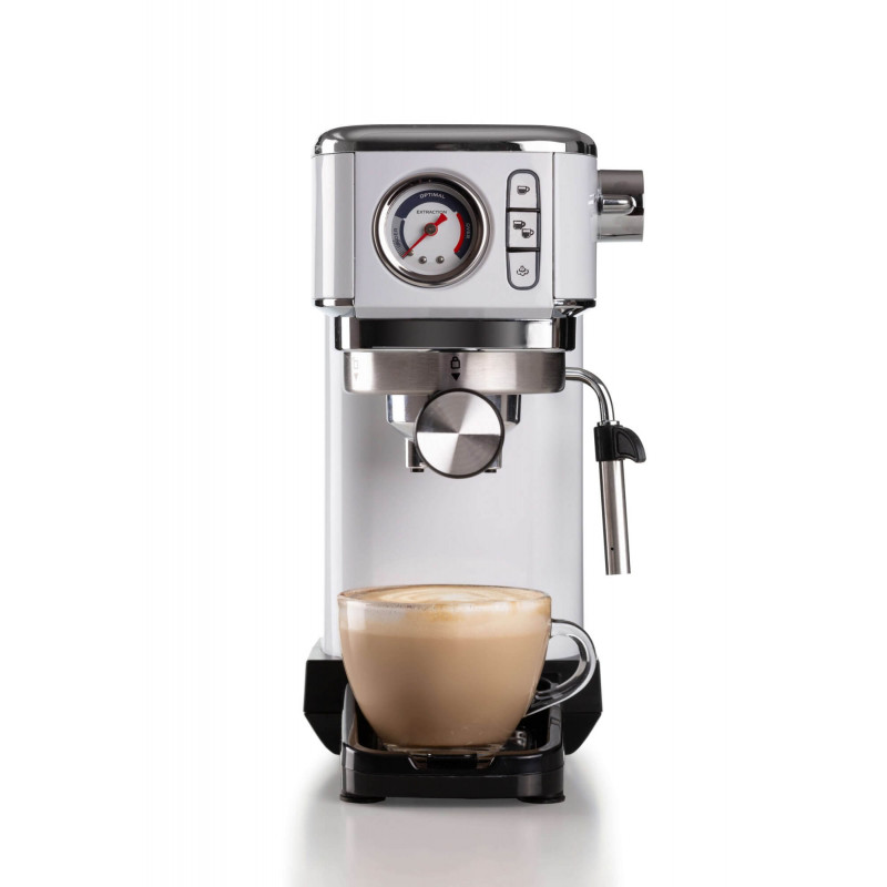 Ariete MACCHINA DA CAFFè ESPRESSO IN METALLO CON MANOMETRO BIANCO Consegna Veloce