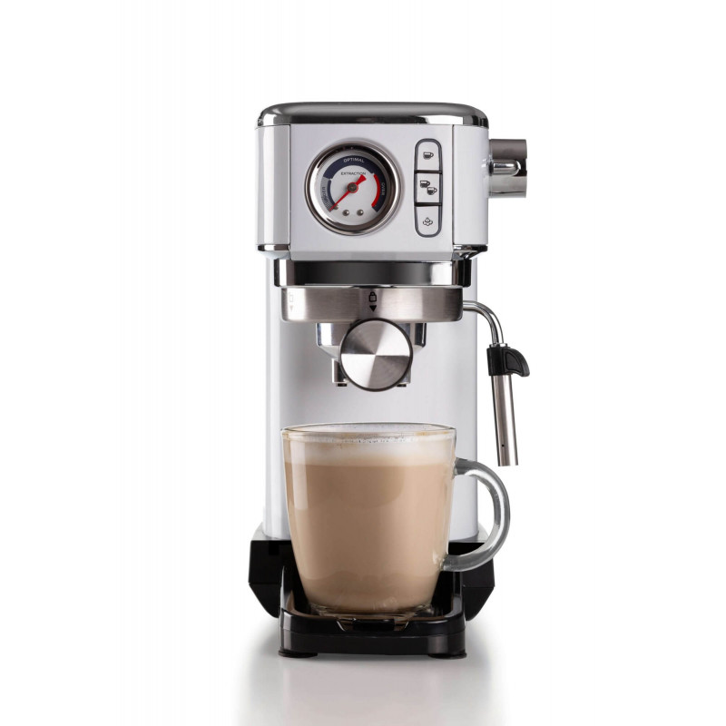 Ariete MACCHINA DA CAFFè ESPRESSO IN METALLO CON MANOMETRO BIANCO Consegna Veloce
