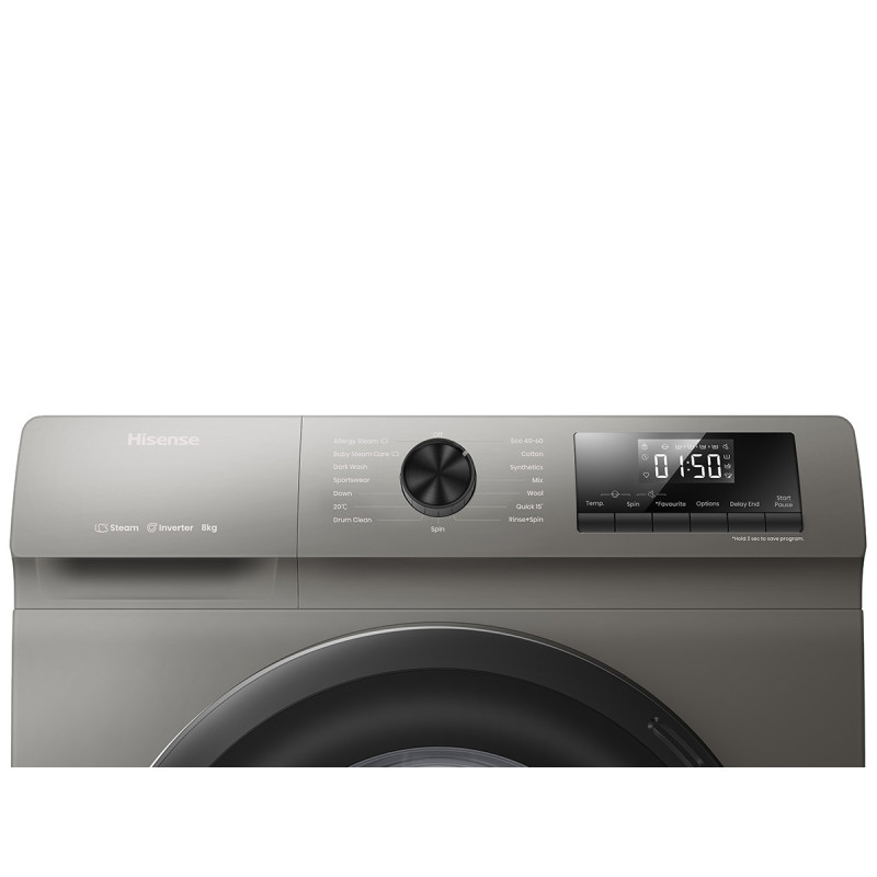 ﻿Hisense WFQP8014EVMT lavatrice Caricamento frontale 8 kg 1400 Giri/min Acciaio inox Acquista Ora