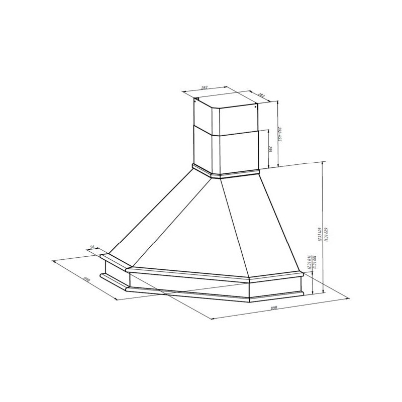 FABER S.p.A. Ranch Angolo O2 SRM NG Bianco 460 m³/h C Online