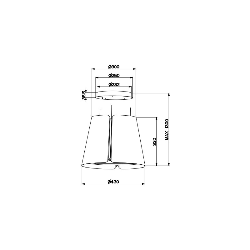 FABER S.p.A. Beat WH Matt F45 Sospeso Bianco 720 m³/h Outlet