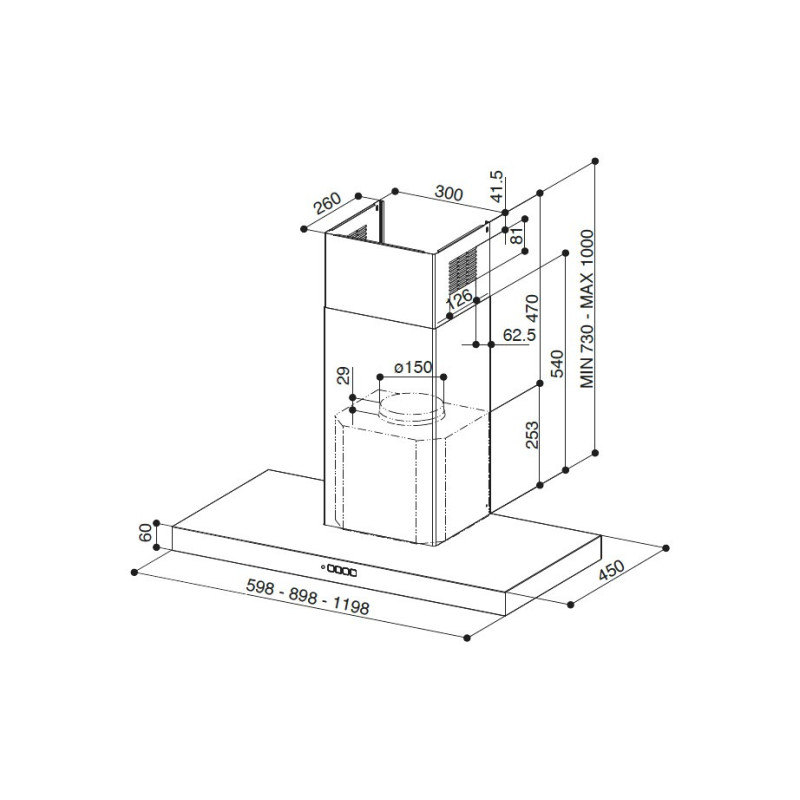 FABER S.p.A. Stilo Comfort X A90 Cappa aspirante a parete Acciaio inox 690 m³/h B Saldi