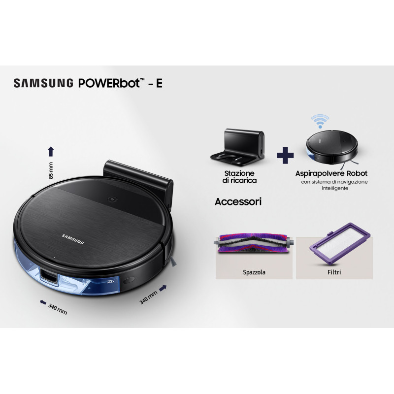 Samsung Robot Aspirapolvere POWERbot™ 2 IN 1 Aspira e Lava VR05R5050WK Sconto