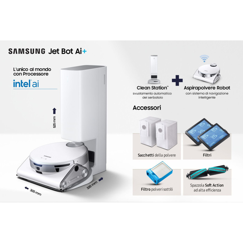 Samsung Robot Aspirapolvere Jetbot AI+ VR50T95735W I Più Venduti