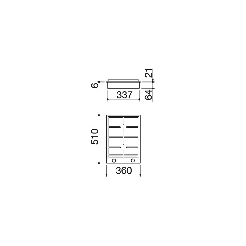 Barazza 1PBF2 piano cottura Acciaio inox Da incasso Gas 2 Fornello(i) Offerte giornaliere