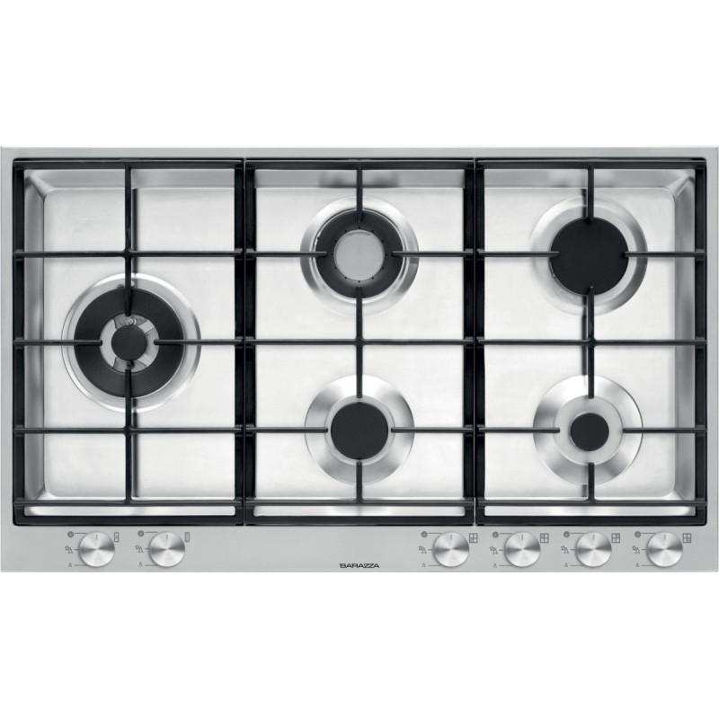 Barazza 1PBF95 piano cottura Nero Acciaio inox Da incasso Gas 5 Fornello(i) Super Saving Price