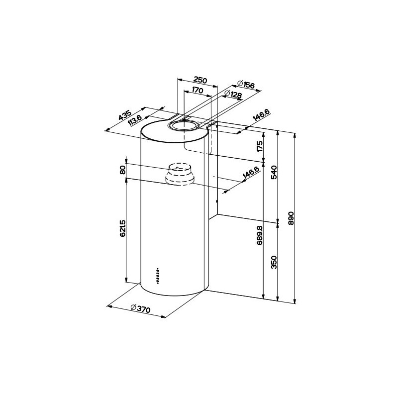 FABER S.p.A. Cylindra Plus WH GLOSS A37 Cappa aspirante a parete Bianco 680 m³/h Offerta