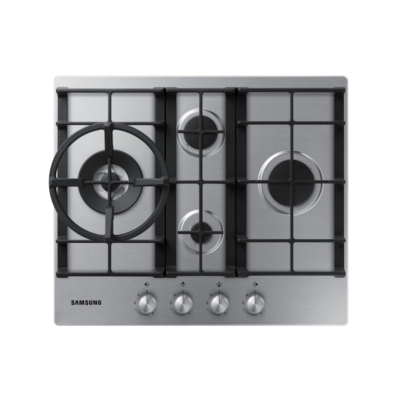 Samsung NA64H3031BS Piano cottura a gas 60cm 4 bruciatori Griglie in ghisa Inox Rilascio limitato