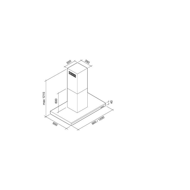Falmec Lumen Cappa aspirante a isola Acciaio inox 800 m³/h C Sostegno trimestrale