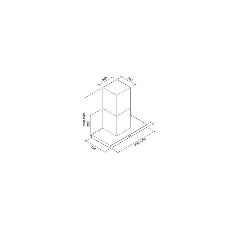 Falmec Lumina NRS Cappa aspirante a parete Nero Acciaio inox 800 m³/h B Enormi sconti