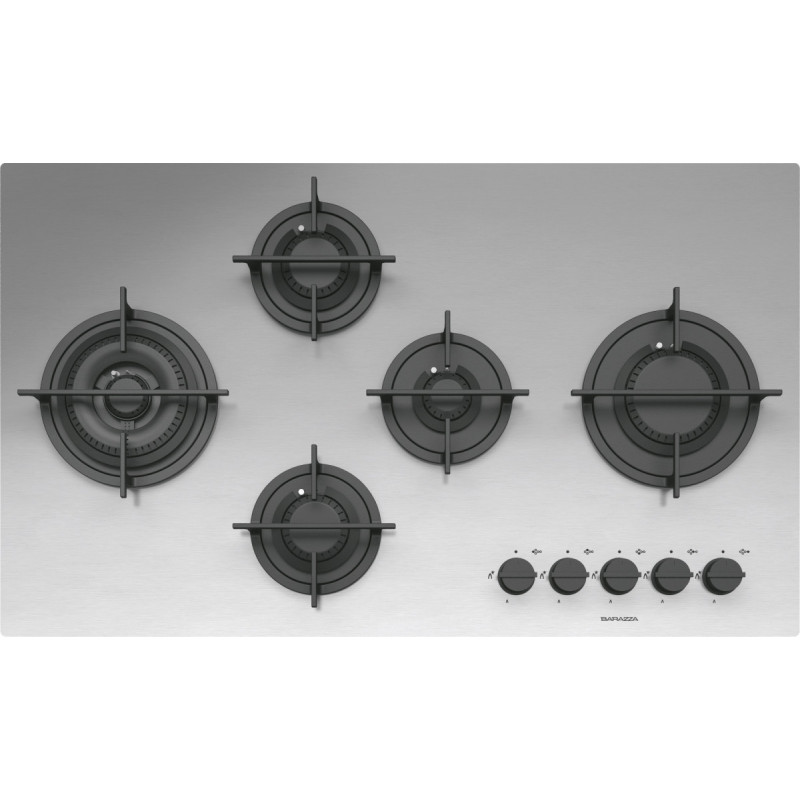 Barazza 1PMD95 piano cottura Acciaio inox Da incasso 90 cm Gas 5 Fornello(i) Ritorno libero