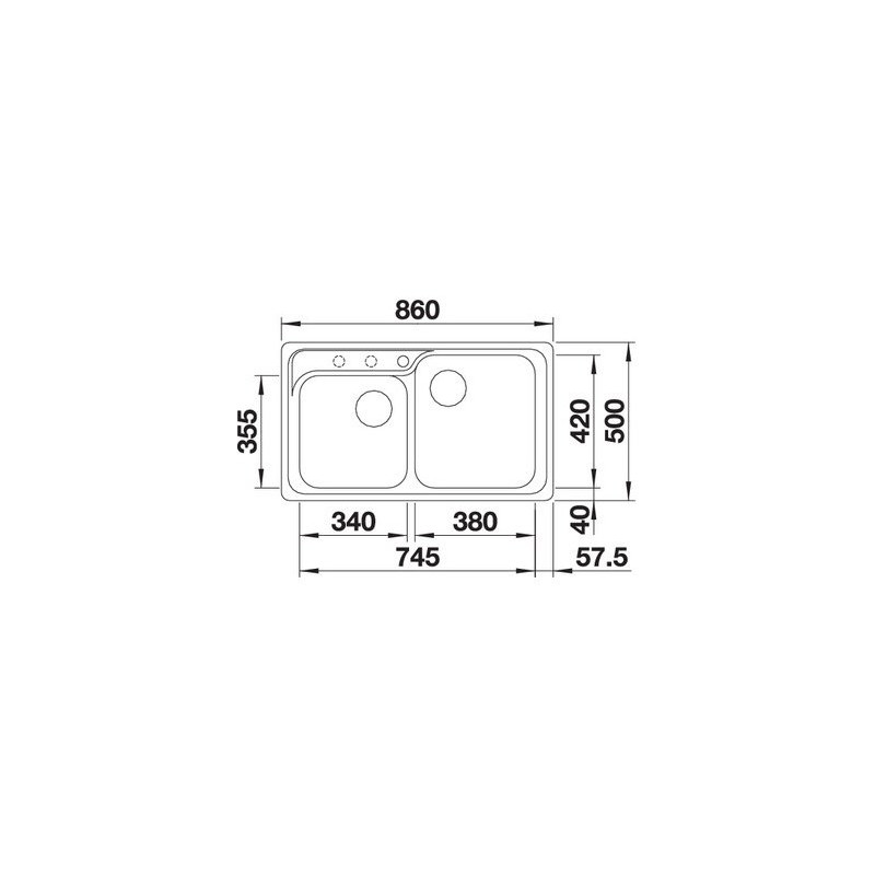 Blanco NOVA 8 1217075 Lavello incasso 86 x 50 cm Silgranit 2 Vasche - Avana RG Flash Sale
