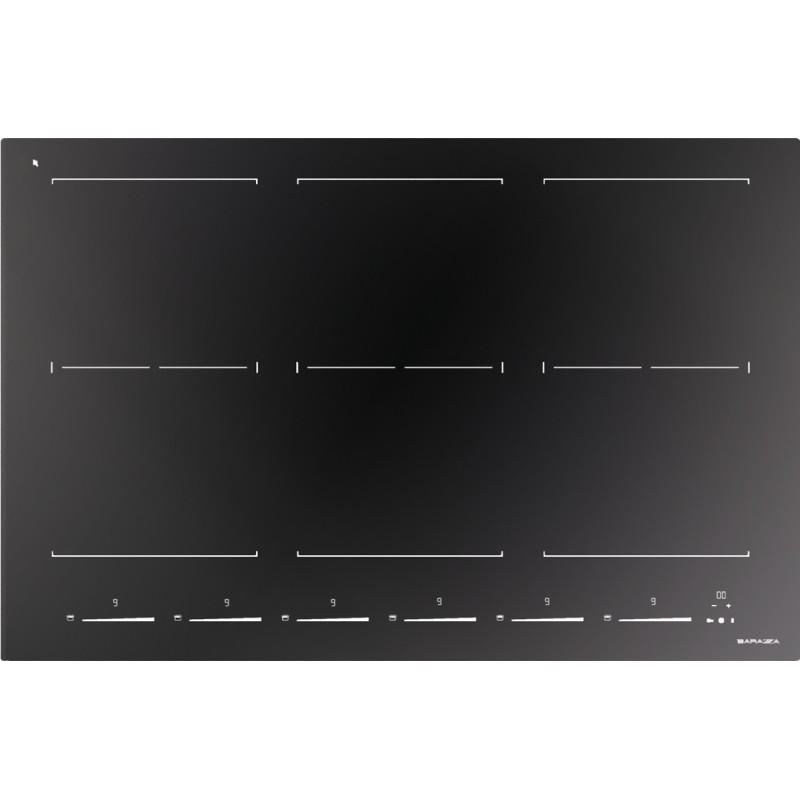 Barazza 1PIDS80N piano cottura Nero Da incasso 80 cm Piano cottura a induzione 6 Fornello(i) In Linea