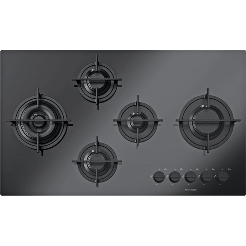 Barazza 1PMD95N piano cottura Nero Da incasso 90 cm Gas 5 Fornello(i) Pezzi Unici