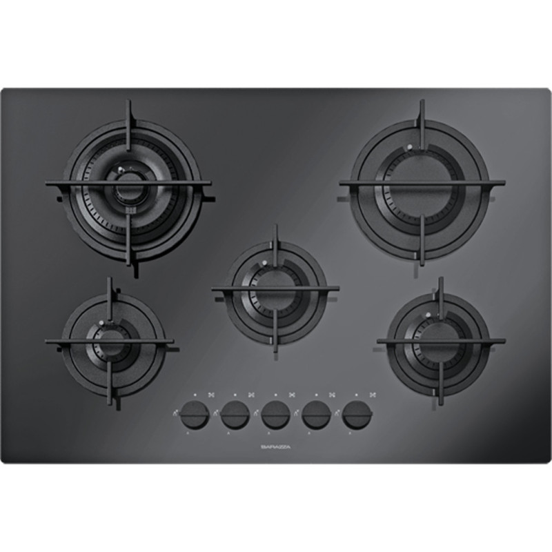 Barazza 1PMD70N piano cottura Nero Da incasso 75 cm Gas 5 Fornello(i) Soddisfazione Garantita