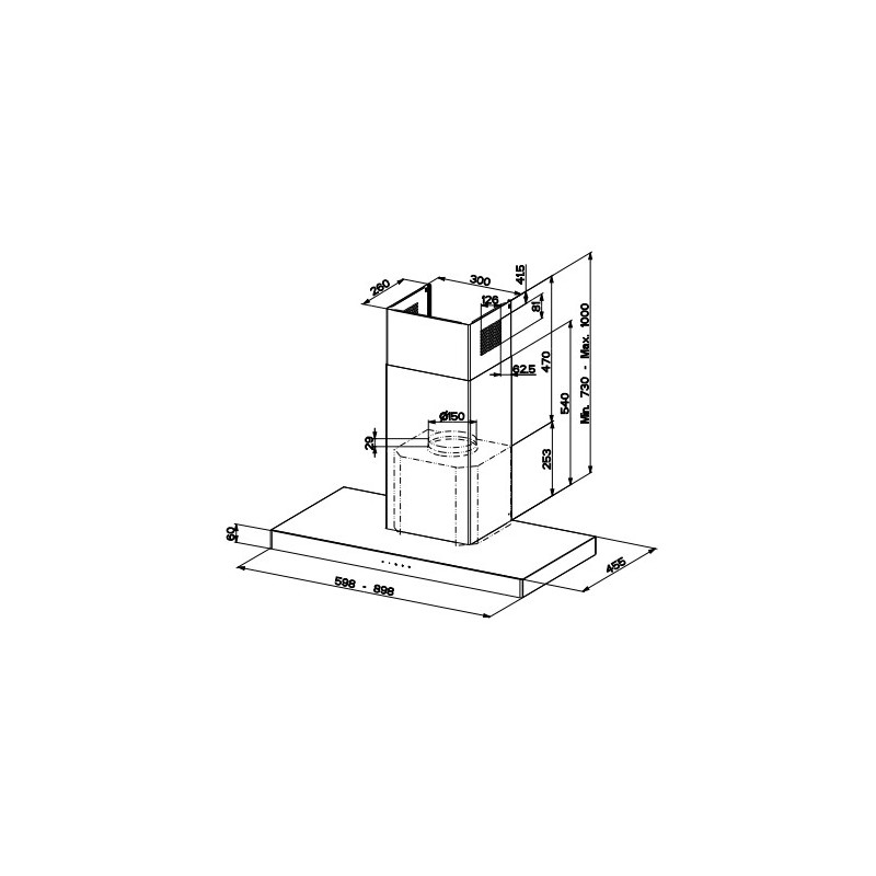 FABER S.p.A. Stilo Glass Smart A90 Cappa aspirante a parete Acciaio inox 690 m³/h B Acquista Ora
