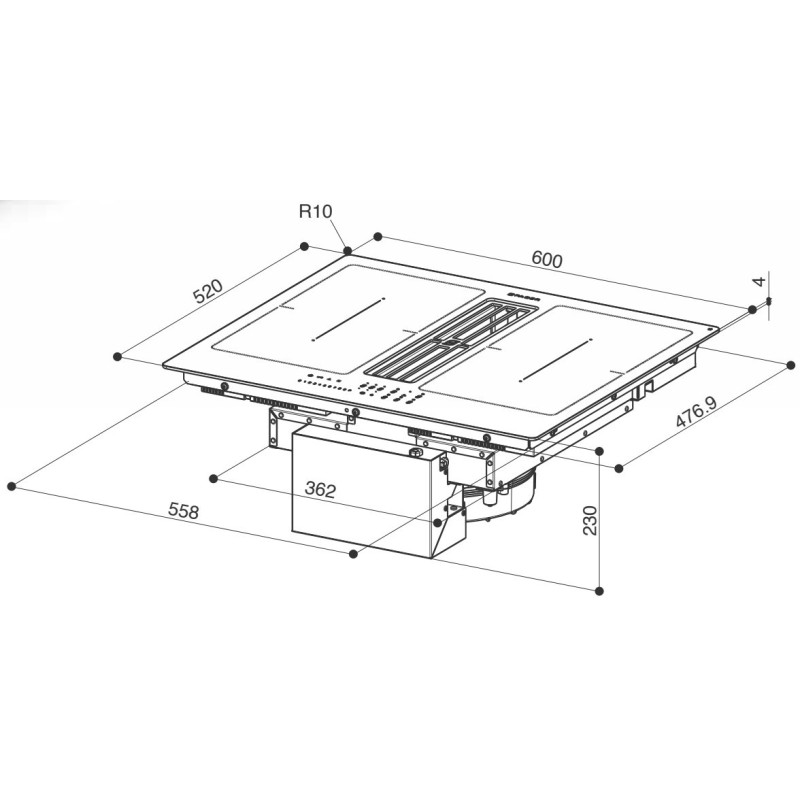 FABER S.p.A. Galileo Smart BK A600 Nero Da incasso 60 cm Piano cottura a induzione 4 Fornello(i) Promozione Limitata