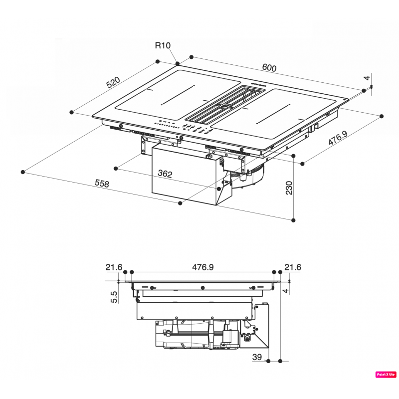 FABER GALILEO SMART BK Piano Cottura a induzione con Cappa Integrata 60 cm + Kit 340.0627.228 - Vetro Nero Fino Al -60%