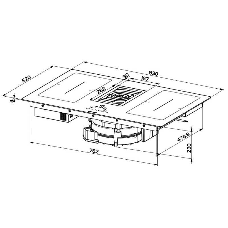 FABER S.p.A. Hob Galileo Smart BK Glass A830 Nero Da incasso 83 cm Piano cottura a induzione 4 Fornello(i) Shopping Online