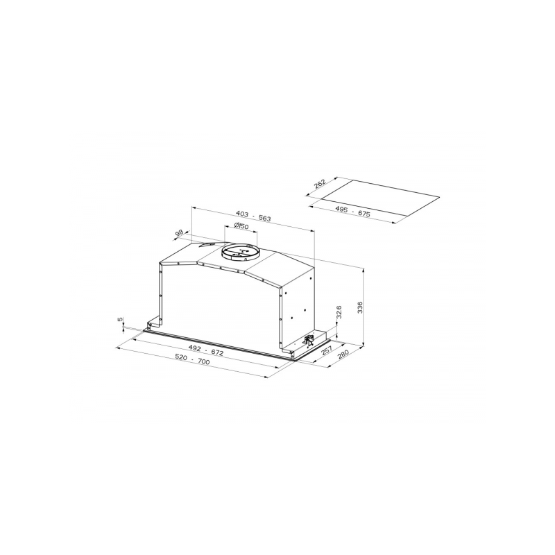 FABER cappa sottopensile BI-AIR KL 305.0615.686 vetro nero e marrone chiaro da 52cm Convenienza