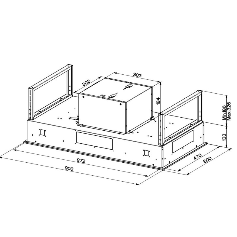 FABER S.p.A. C-AIR KL A90 Integrato a soffitto Nero Marrone 700 m³/h Novità