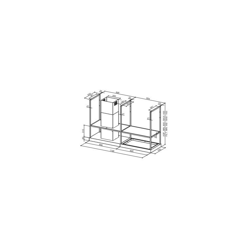 FABER S.p.A. T-Shelf EV8 Titanium Matt A180 Cappa aspirante a isola Titanio 700 m³/h C Outlet