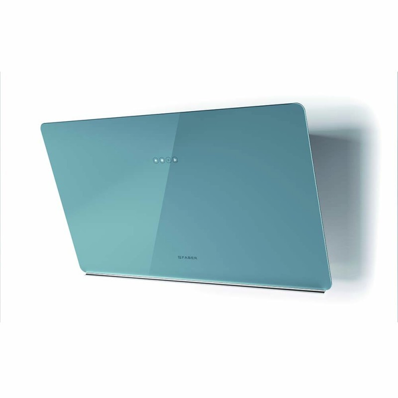 FABER 330.0615.675 cappa aspirante a parete glam ligth zero drip db a80 730m³/h classe b vetro blu polvere opaco Nuova