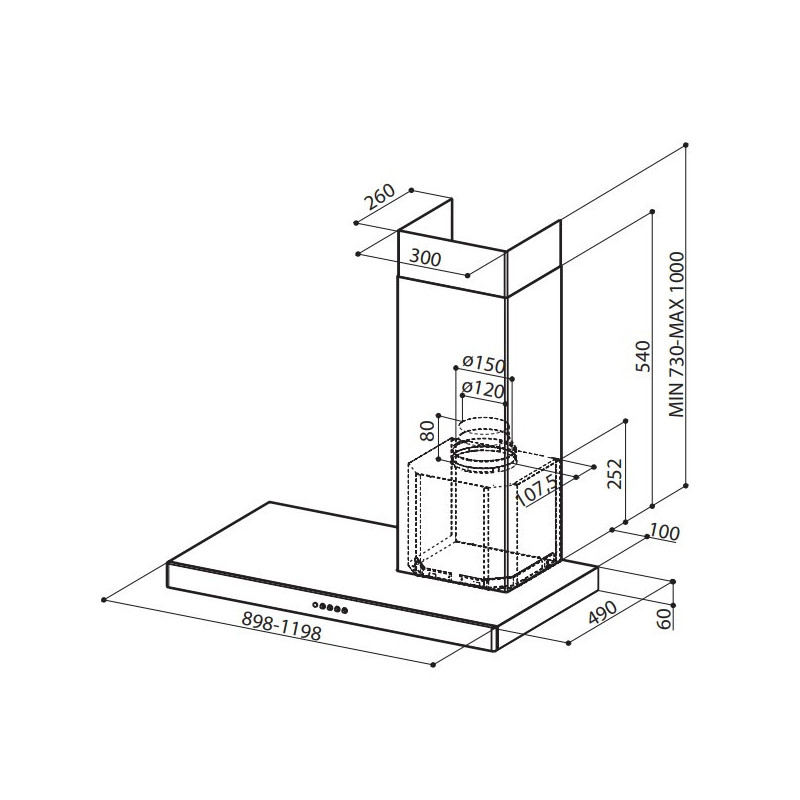 FABER S.p.A. Stilo SRM DX/SP A90 Cappa aspirante a parete Acciaio inox 435 m³/h D Comprare a buon mercato
