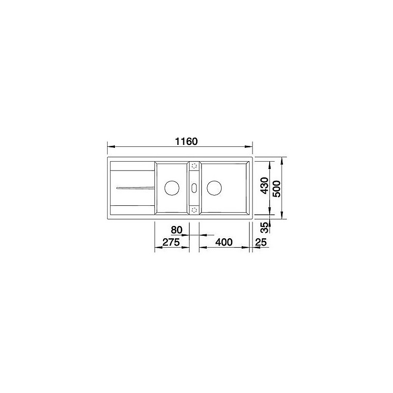 BLANCO 1517357 Metra 8 S 2 vasche+gocciolatoio reversibile 116x50cm Silgranit Tartufo Affare Del Giorno