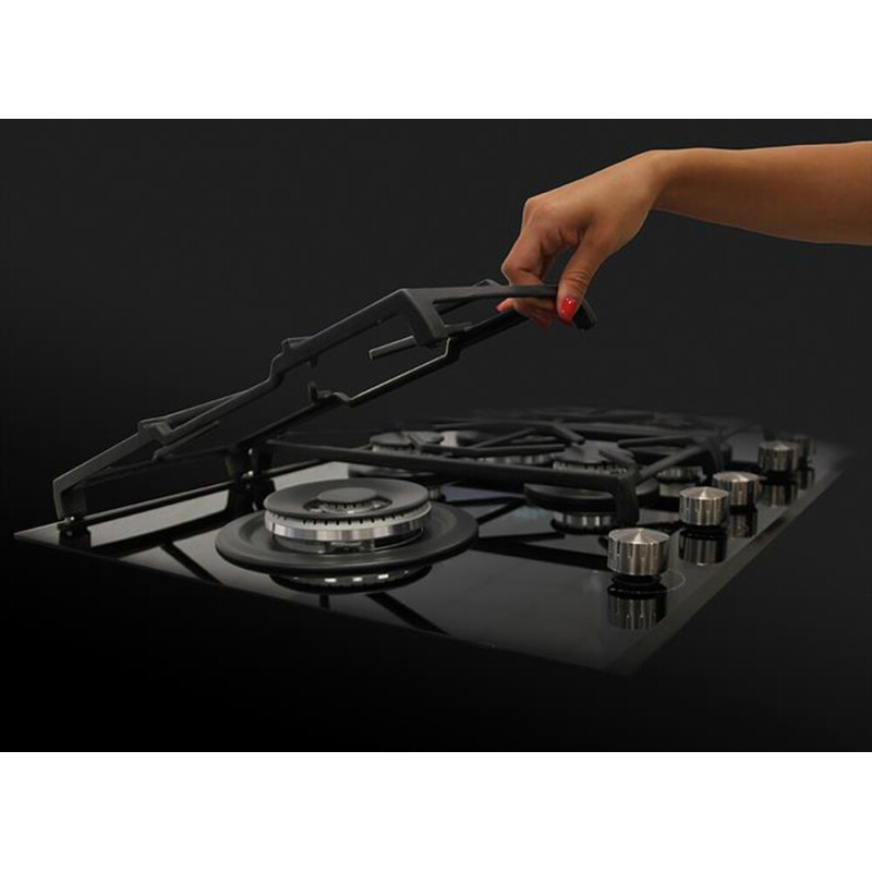 GLEM GAS GV95TXBK Piano cottura da incasso 90cm 5 fuochi gas 1 rapido - Vetro nero Sconto