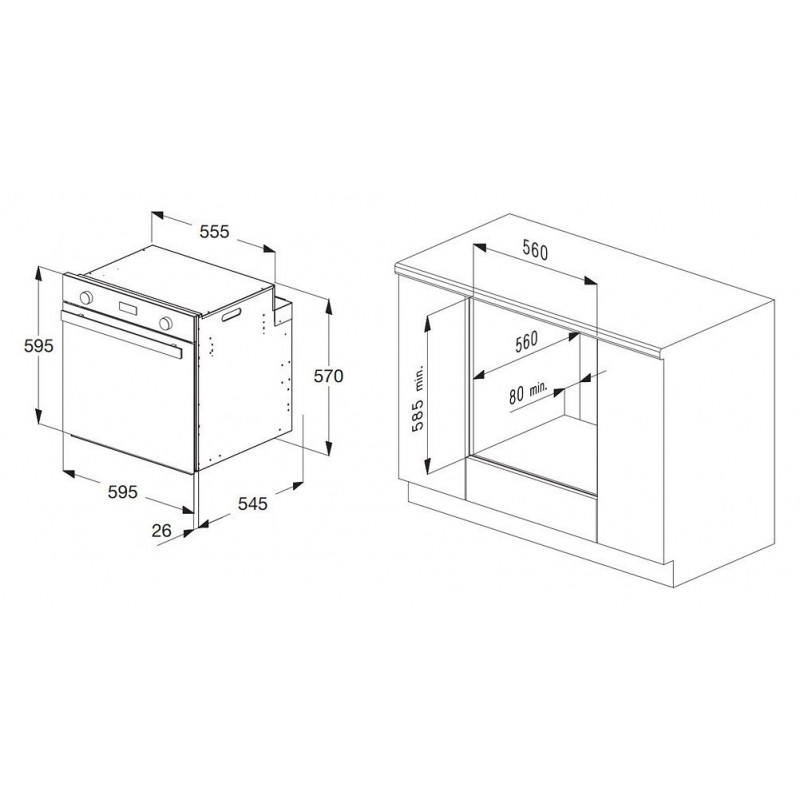 BLANCO 1043100 Forno Elettrico Chef 5 funzioni 64 litri Inox A Economico