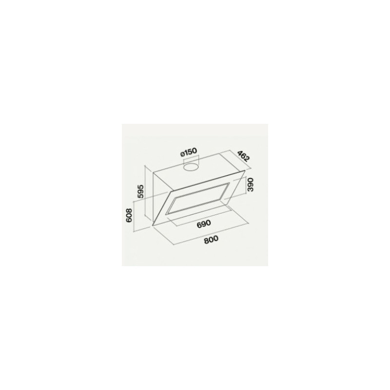 Falmec Quasar Cappa aspirante a parete Bianco 800 m³/h A Duty-free