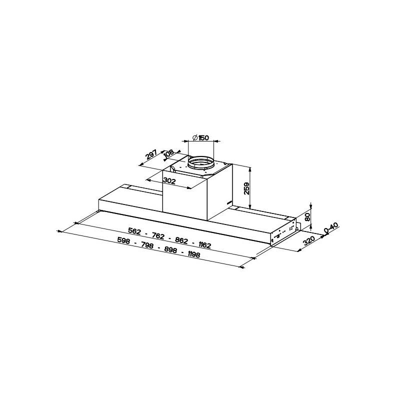 FABER S.p.A. In-Nova Premium WH M A120 Integrato Bianco 670 m³/h Outlet