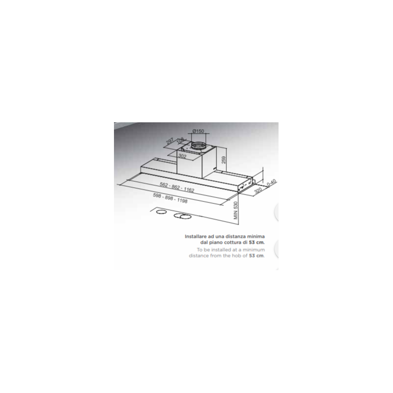 FABER CAPPA ad incasso IN-NOVA TOUCH 305.0611.157 acciaio inox e vetro bianco da 60cm Vendita Calda