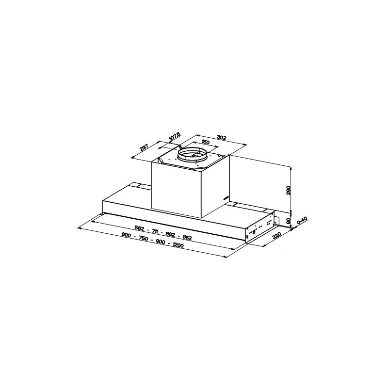 FABER S.p.A. IN-Nova Zero Drip A120 Integrato Acciaio inox 690 m³/h Negozio
