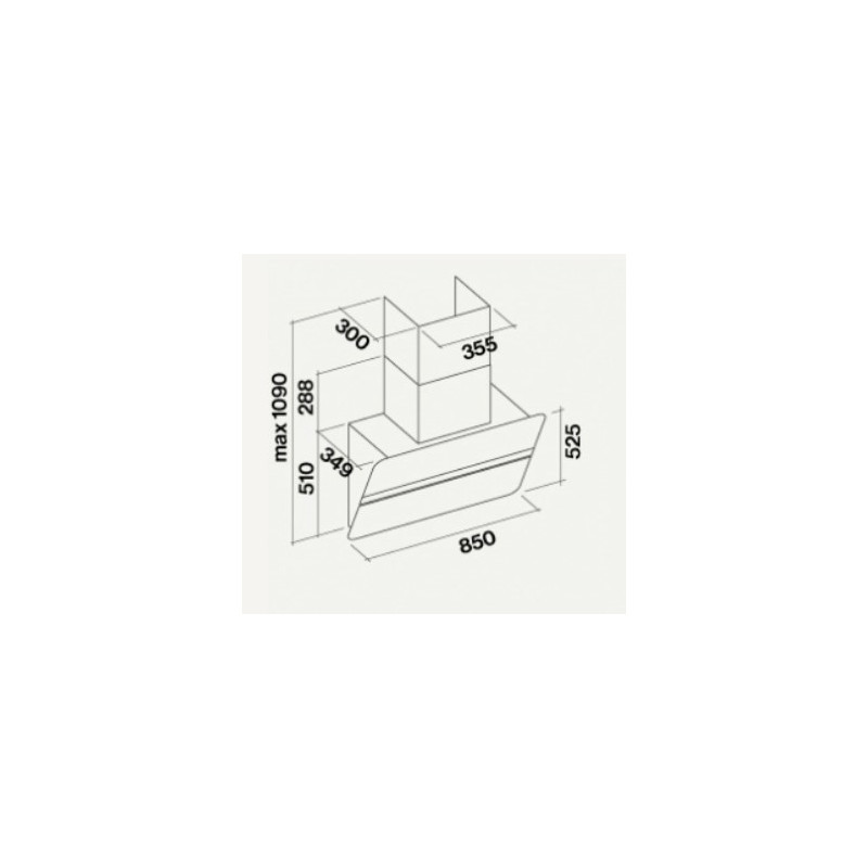Falmec Flipper NRS Cappa aspirante a parete Nero 800 m³/h B Black Friday